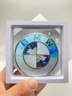 💠 [Ready to Ship] BMW Blue Peony & Marble Texture Art Emblem - Zinc Alloy Series - Premium Badge