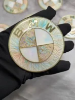 🌼 [Ready to Ship] BMW Colorful Floral & Marble Texture Art Emblem - Zinc Alloy Series - Premium Badge