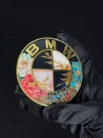 🌸 [Ready to Ship] BMW Peony Golden Leaf Art Emblem - Zinc Alloy Shield Series - Luxury Tuning Badge - Image 6