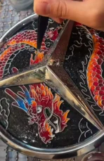 🐉[Handcrafted] Custom Mercedes-Benz Red Dragon & Cloud Emblem - Enamel Cloisonné Art Badge - Bespoke DIY Tuning (1-Week Lead Time) - Image 2