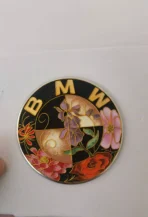 🌺 [Handcrafted] Custom BMW Red Peony & Lily of the Valley Emblem - Enamel Cloisonné Art Badge - Fully Customizable DIY (1-Week Lead Time) - Image 2