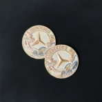 🍂 [Ready to Ship] Mercedes-Benz Gold Leaf & Blue Cloud Emblem - Artistic Trident Series - Premium Badge - Image 4