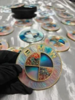 🌺 [Ready to Ship] BMW Red Peony & Colorful Marble Texture Art Emblem - Zinc Alloy Series - Premium Badge - Image 4