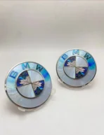 💠 [Ready to Ship] BMW Blue Peony & Marble Texture Art Emblem - Zinc Alloy Series - Premium Badge - Image 3