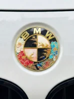 🌸 [Ready to Ship] BMW Peony Golden Leaf Art Emblem - Zinc Alloy Shield Series - Luxury Tuning Badge - Image 2