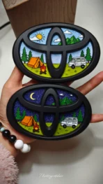 🚐 [Handcrafted] Custom Toyota Camping Life Art Emblem - Enamel Cloisonné Day & Night Series - Off-road Tuning Badge (1-Week Lead Time) - Image 3