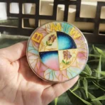 🌈 [Handcrafted] Custom BMW "Rainbow Lily of the Valley" Emblem - Enamel Cloisonné Art Badge - Fully Customizable DIY (1-Week Lead Time)