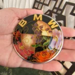 🌺 [Handcrafted] Custom BMW Red Peony & Lily of the Valley Emblem - Enamel Cloisonné Art Badge - Fully Customizable DIY (1-Week Lead Time)