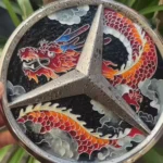 🐉[Handcrafted] Custom Mercedes-Benz Red Dragon & Cloud Emblem - Enamel Cloisonné Art Badge - Bespoke DIY Tuning (1-Week Lead Time)