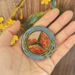 🌺[Handcrafted] Custom Mercedes-Benz Light Blue & Red Peony Emblem - Enamel Cloisonné Badge - Bespoke DIY Tuning (1-Week Lead Time)